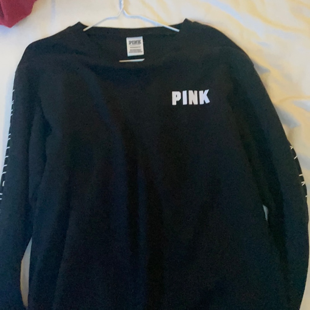 PINK vs black crew neck